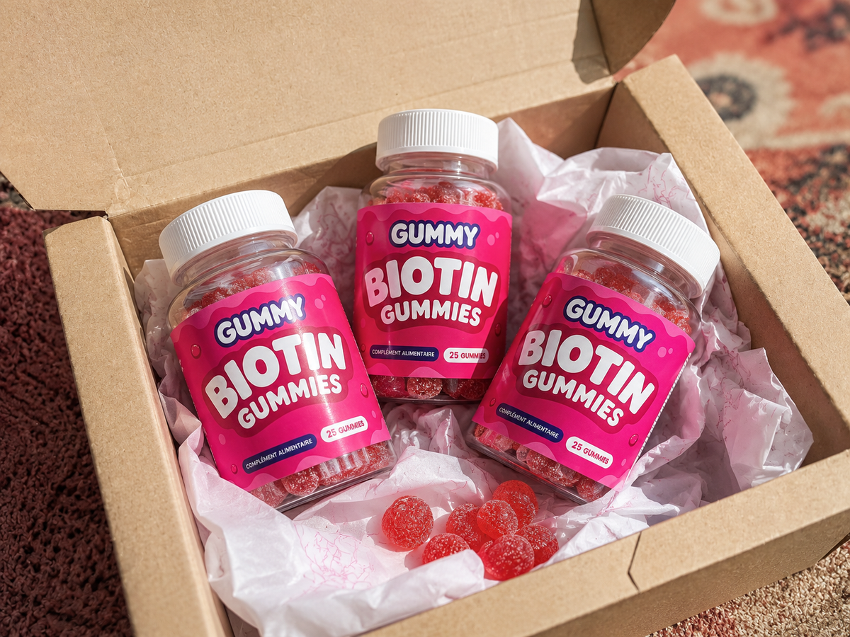 Coffret de trois flacons GUMMY Biotin Gummies