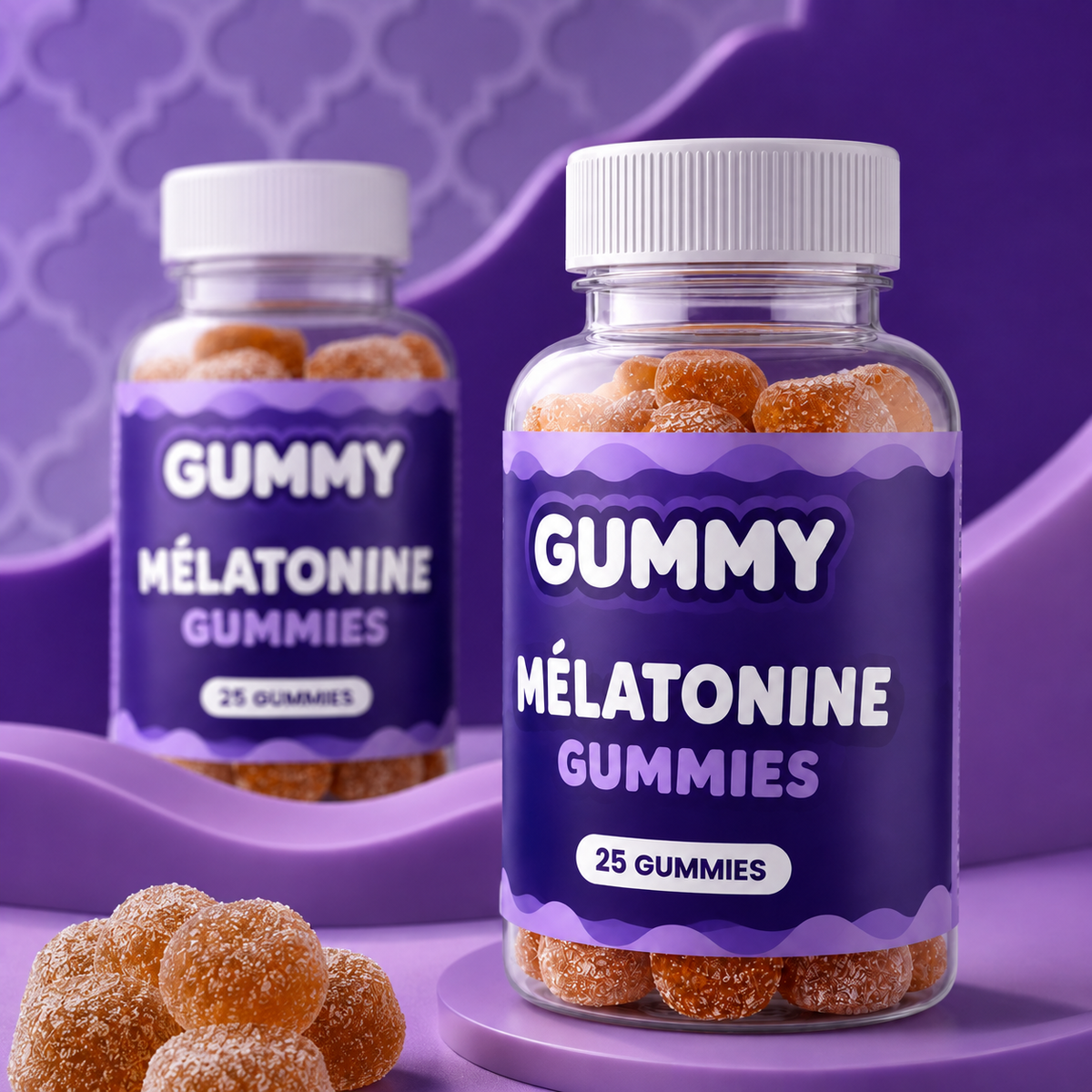 GUMMY Mélatonine Gummies, gros plan produit violet
