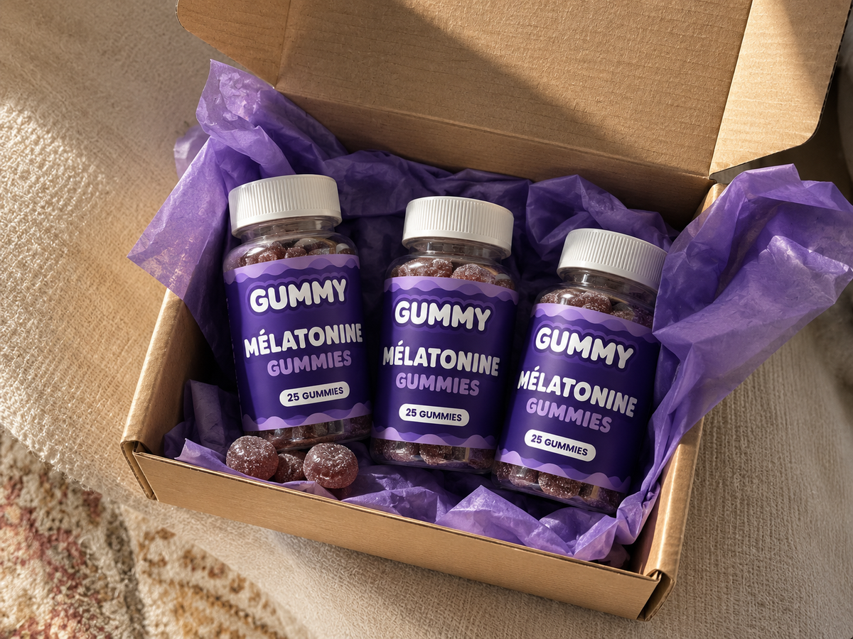 Coffret de trois flacons GUMMY Mélatonine Gummies